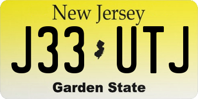 NJ license plate J33UTJ