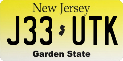 NJ license plate J33UTK