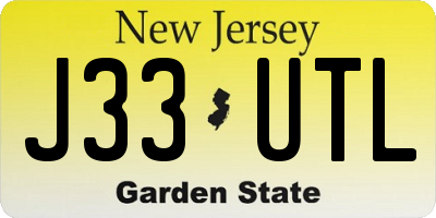 NJ license plate J33UTL