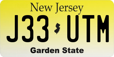 NJ license plate J33UTM