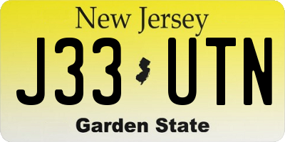 NJ license plate J33UTN