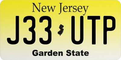 NJ license plate J33UTP