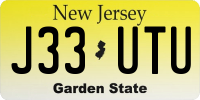 NJ license plate J33UTU