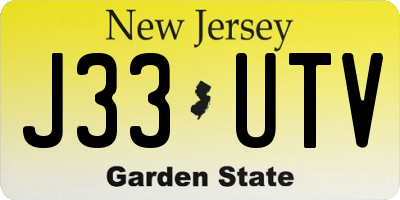 NJ license plate J33UTV