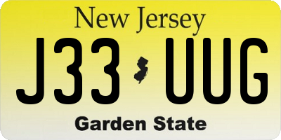 NJ license plate J33UUG
