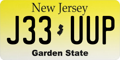 NJ license plate J33UUP