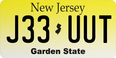 NJ license plate J33UUT
