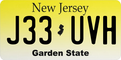 NJ license plate J33UVH