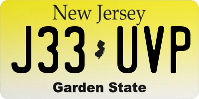 NJ license plate J33UVP