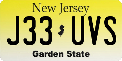 NJ license plate J33UVS