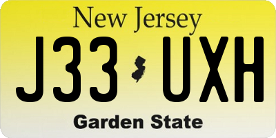 NJ license plate J33UXH