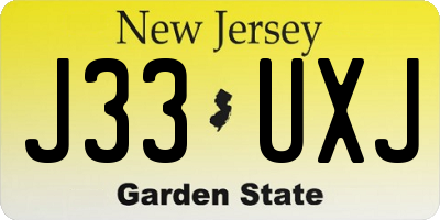 NJ license plate J33UXJ