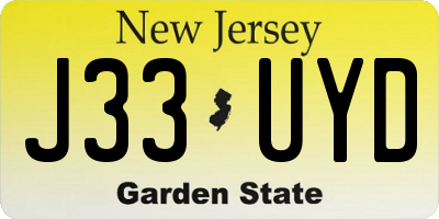 NJ license plate J33UYD