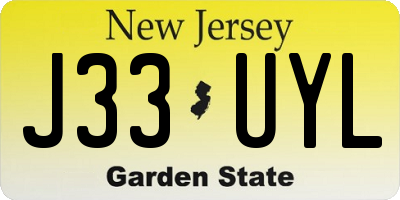 NJ license plate J33UYL
