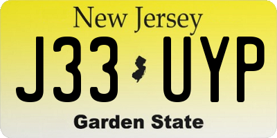 NJ license plate J33UYP