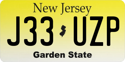 NJ license plate J33UZP