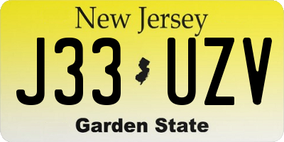 NJ license plate J33UZV