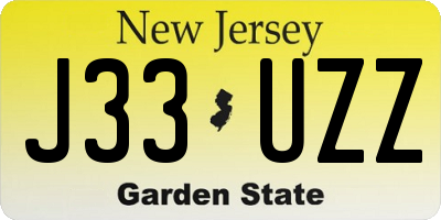 NJ license plate J33UZZ