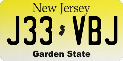 NJ license plate J33VBJ