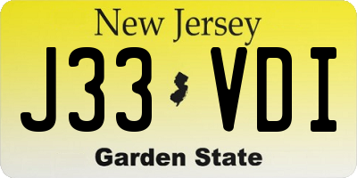 NJ license plate J33VDI