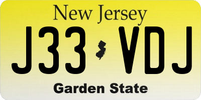 NJ license plate J33VDJ