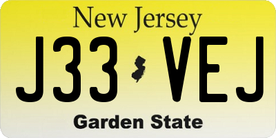 NJ license plate J33VEJ
