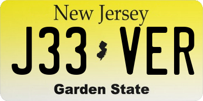 NJ license plate J33VER