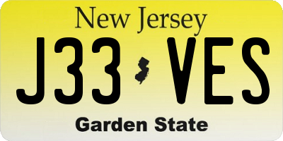 NJ license plate J33VES