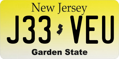 NJ license plate J33VEU