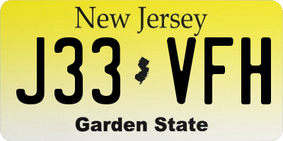 NJ license plate J33VFH