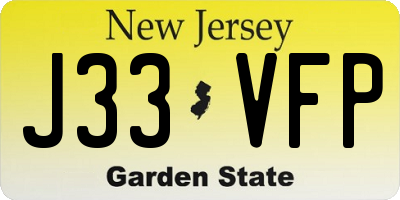 NJ license plate J33VFP