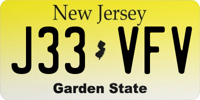 NJ license plate J33VFV