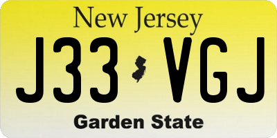 NJ license plate J33VGJ