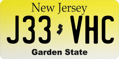 NJ license plate J33VHC