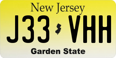 NJ license plate J33VHH