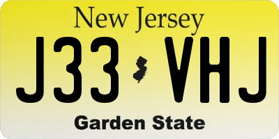 NJ license plate J33VHJ