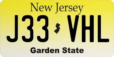 NJ license plate J33VHL