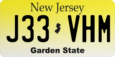 NJ license plate J33VHM