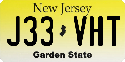 NJ license plate J33VHT