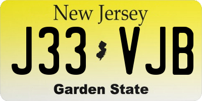 NJ license plate J33VJB