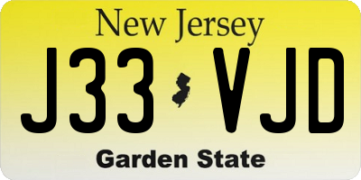 NJ license plate J33VJD
