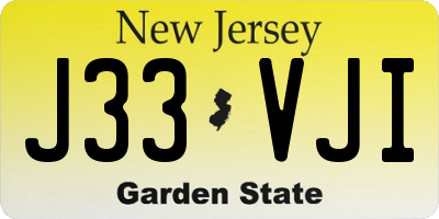 NJ license plate J33VJI