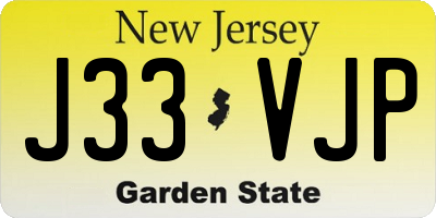 NJ license plate J33VJP