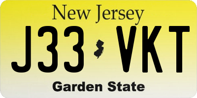 NJ license plate J33VKT