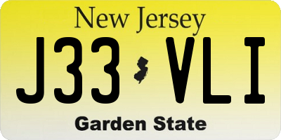 NJ license plate J33VLI