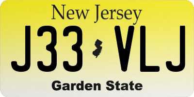 NJ license plate J33VLJ