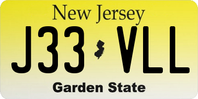 NJ license plate J33VLL
