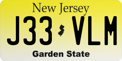 NJ license plate J33VLM