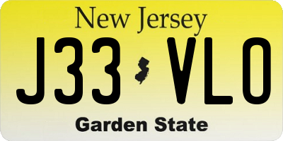 NJ license plate J33VLO
