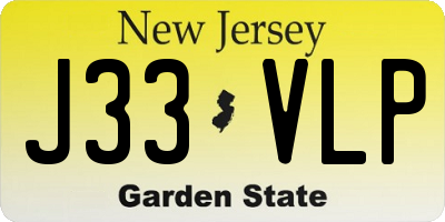 NJ license plate J33VLP